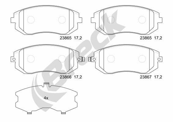 set placute frana,frana disc BRECK 23865 00 701 00
