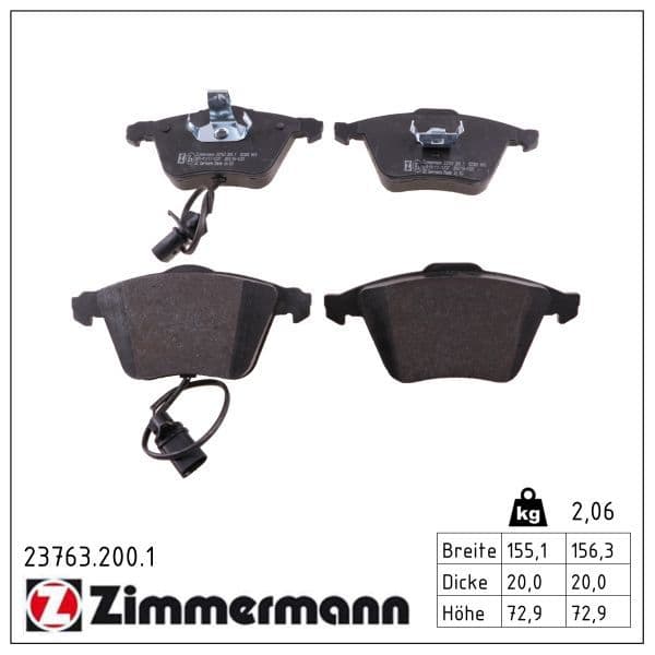set placute frana,frana disc ZIMMERMANN 23763.200.1