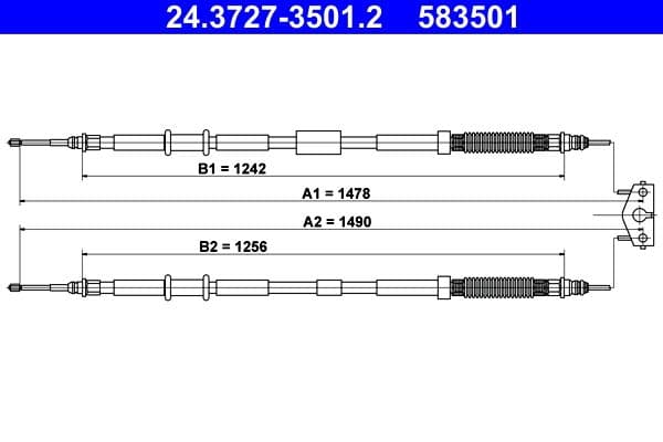 Cablu, frana de parcare ATE 24.3727-3501.2