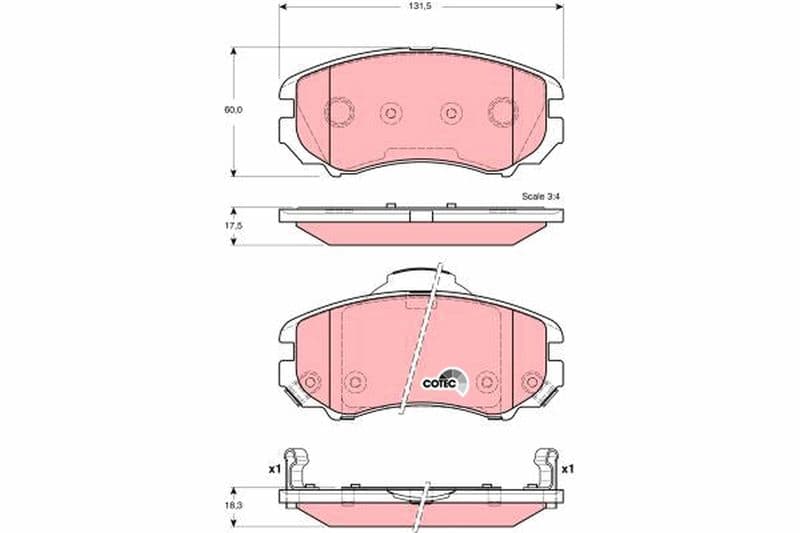 set placute frana,frana disc TRW COTEC GDB3386