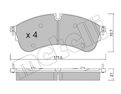 set placute frana,frana disc METELLI 22-1174-0