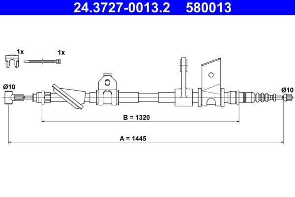 Cablu, frana de parcare ATE 24.3727-0013.2
