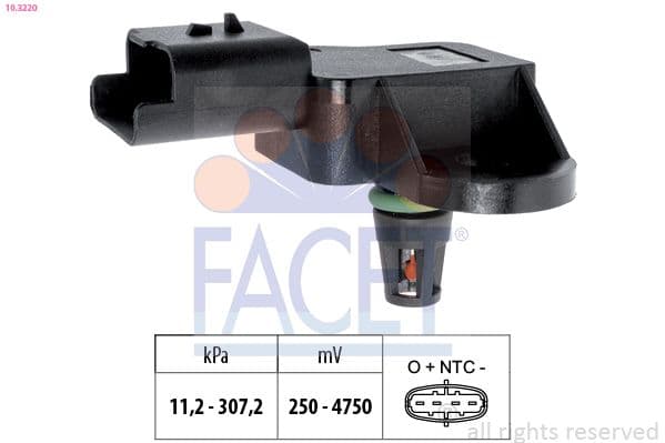 senzor,presiune supraalimentare FACET Made in Italy - OE Equivalent 10.3220