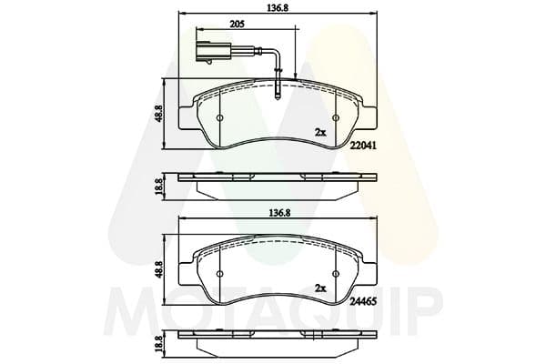 set placute frana,frana disc MOTAQUIP LVXL1865