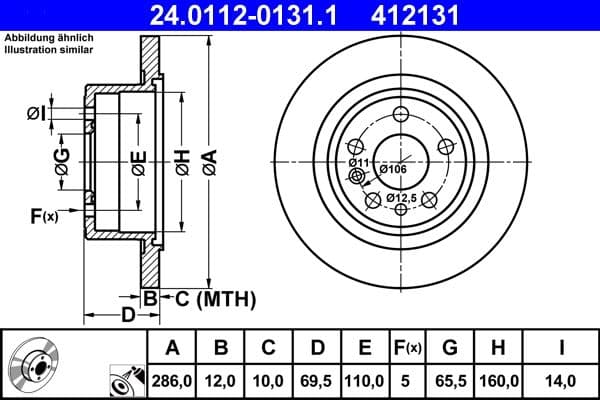 Disc frana ATE 24.0112-0131.1