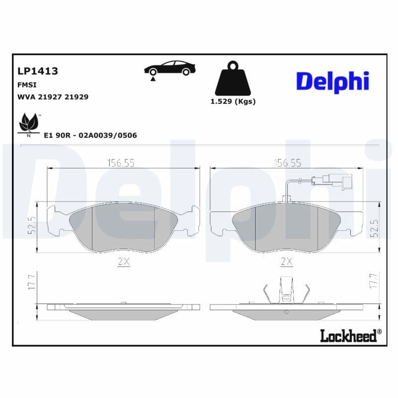 set placute frana,frana disc DELPHI LP1413