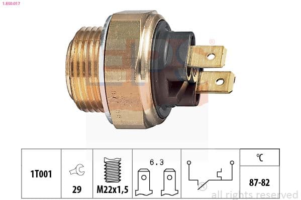 Comutator temperatura, ventilator radiator EPS Made in Italy - OE Equivalent 1.850.017