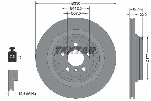 Disc frana TEXTAR PRO+ 92273505