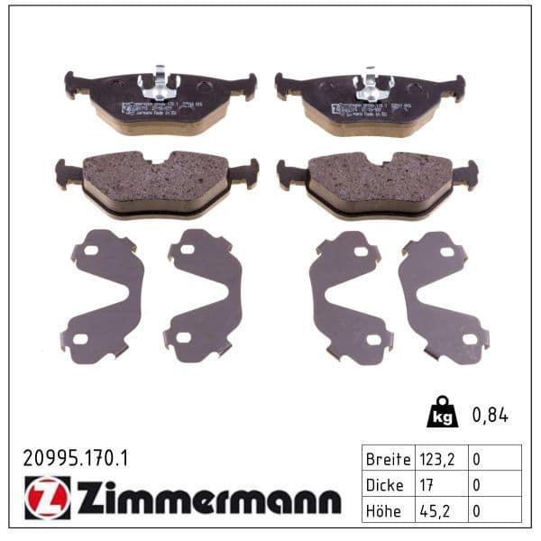 set placute frana,frana disc ZIMMERMANN 20995.170.1