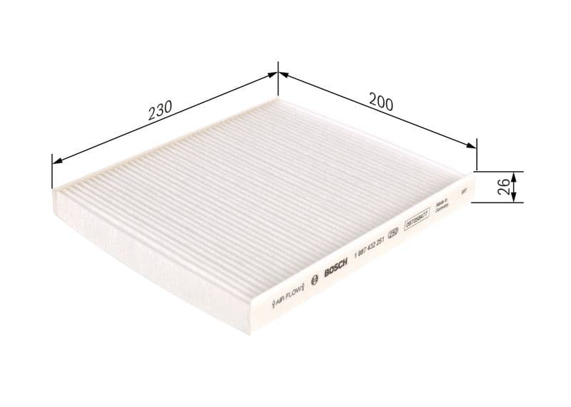 Filtru, aer habitaclu BOSCH 1 987 432 251