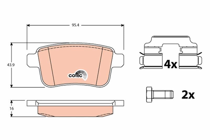 set placute frana,frana disc TRW COTEC GDB1786