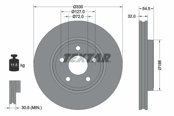 Disc frana TEXTAR PRO 92274803