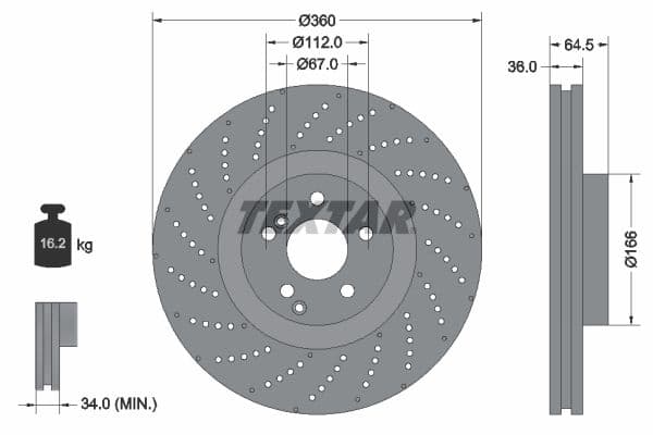 Disc frana TEXTAR PRO+ 92260305