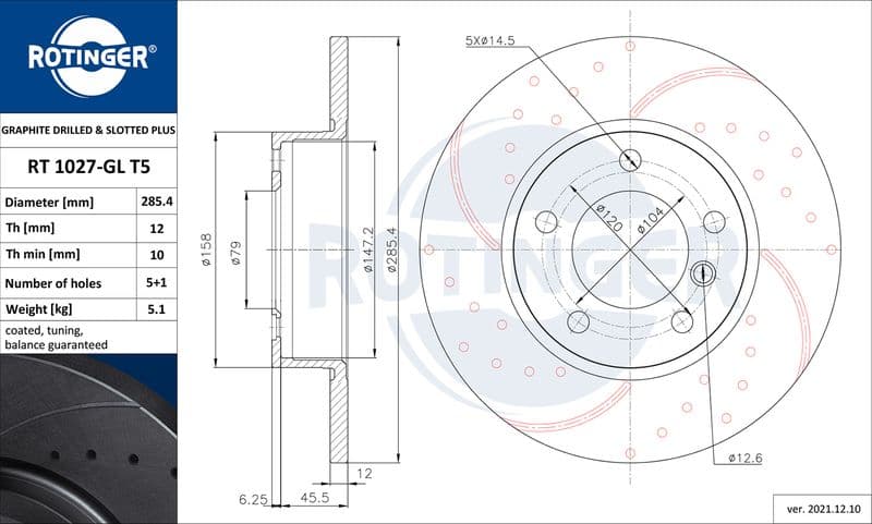 Disc frana ROTINGER RT 1027-GL T5