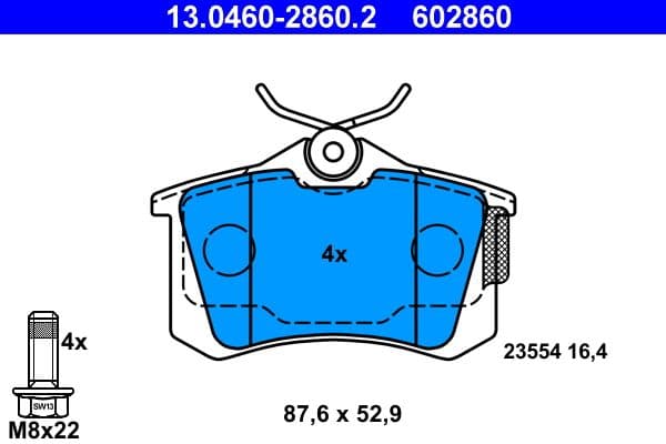 set placute frana,frana disc ATE 13.0460-2860.2