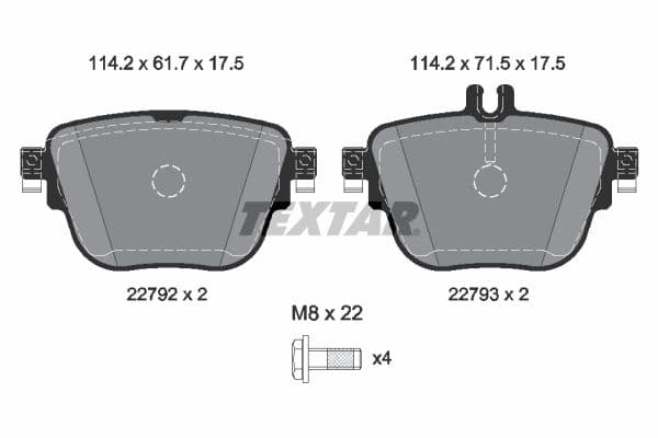 set placute frana,frana disc TEXTAR Q+ 2279201