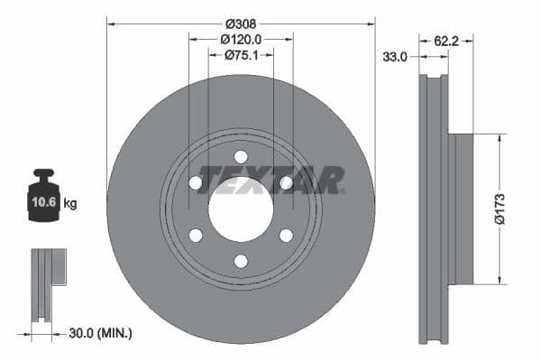 Disc frana TEXTAR PRO 92352603