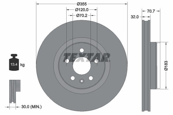 Disc frana TEXTAR PRO+ 92313905
