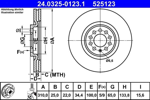 Disc frana ATE PowerDisc 24.0325-0123.1