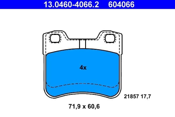 set placute frana,frana disc ATE 13.0460-4066.2