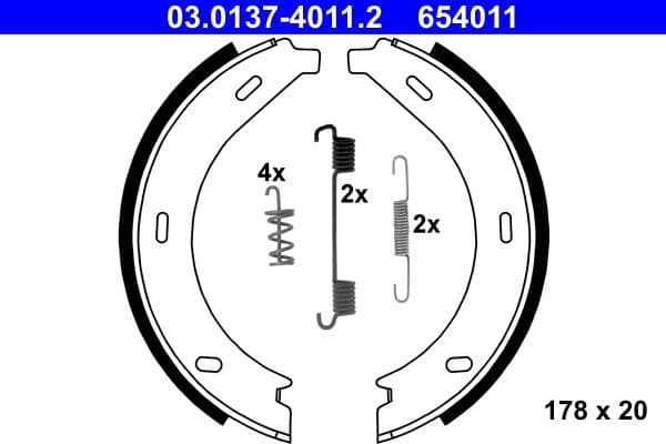 Set saboti frana, frana de mana ATE 03.0137-4011.2