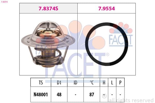 termostat,lichid racire FACET 7.8374