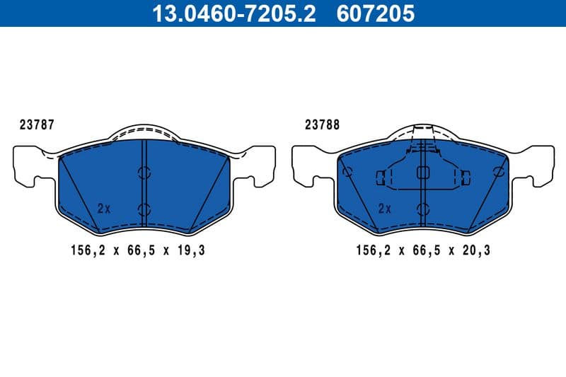 set placute frana,frana disc ATE 13.0460-7205.2