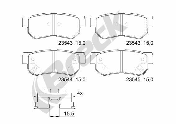 set placute frana,frana disc BRECK 23543 00 704 10
