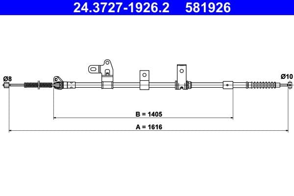 Cablu, frana de parcare ATE 24.3727-1926.2