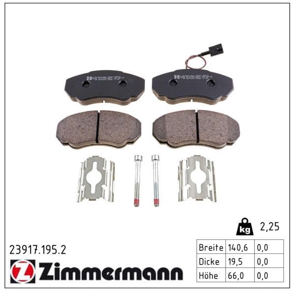 set placute frana,frana disc ZIMMERMANN 23917.195.2