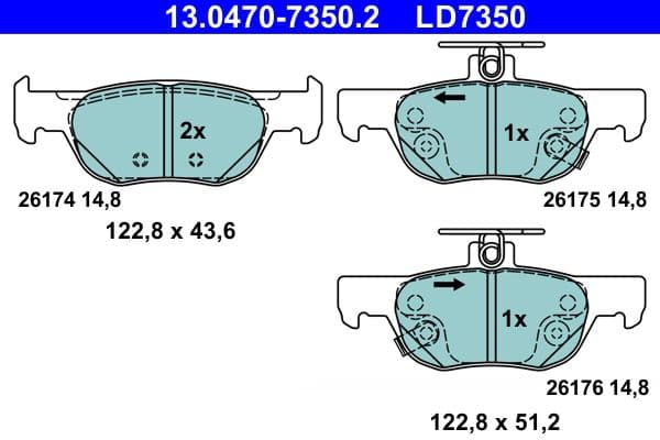 set placute frana,frana disc ATE Ceramic 13.0470-7350.2