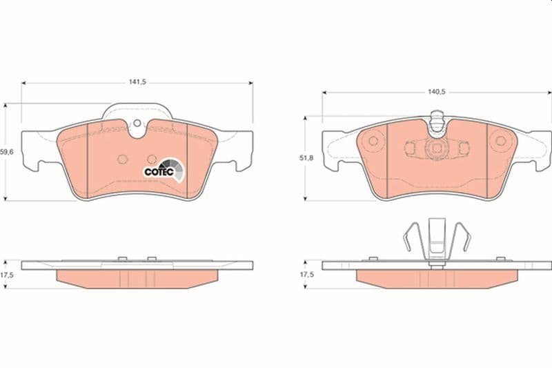 set placute frana,frana disc TRW COTEC GDB1643