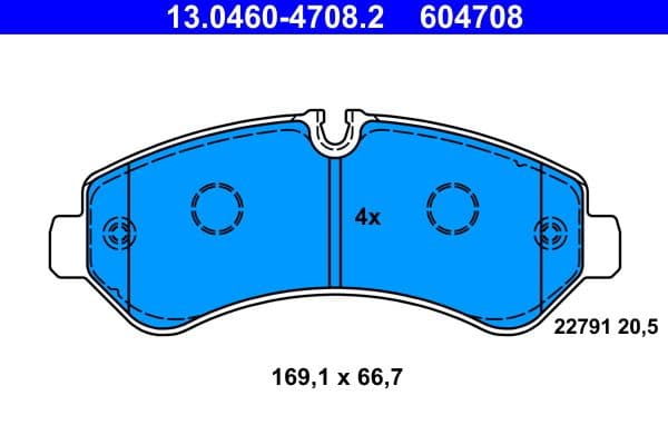 set placute frana,frana disc ATE 13.0460-4708.2