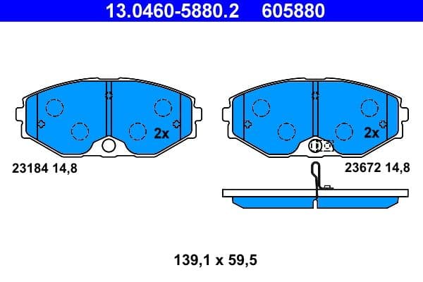 set placute frana,frana disc ATE 13.0460-5880.2