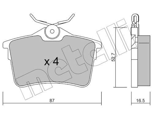 set placute frana,frana disc METELLI 22-0816-0