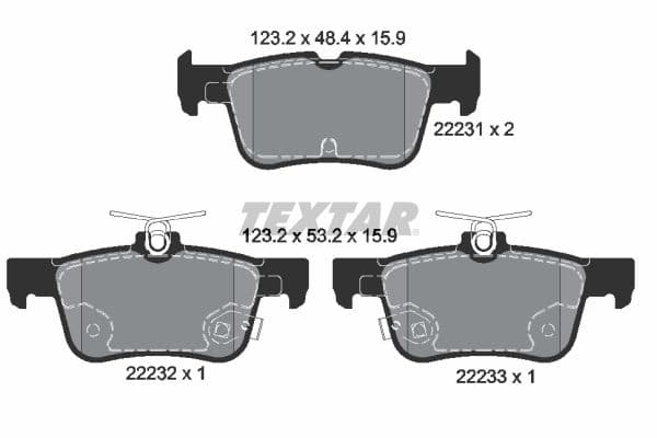 set placute frana,frana disc TEXTAR 2223101