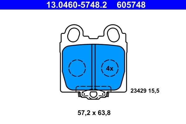 set placute frana,frana disc ATE 13.0460-5748.2