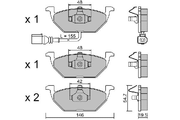 set placute frana,frana disc AISIN Premium ADVICS by BPVW-1009