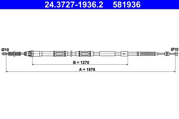Cablu, frana de parcare ATE 24.3727-1936.2