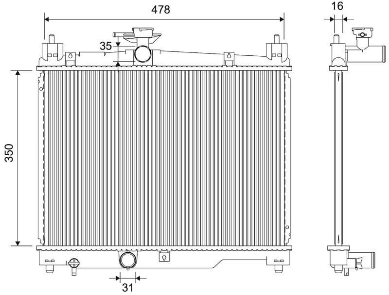 Radiator, racire motor VALEO 732421