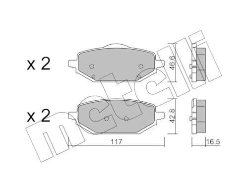 set placute frana,frana disc METELLI 22-1395-0