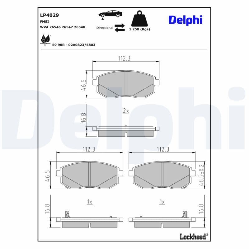 set placute frana,frana disc DELPHI LP4029