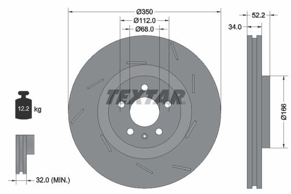 Disc frana TEXTAR PRO+ 92319105