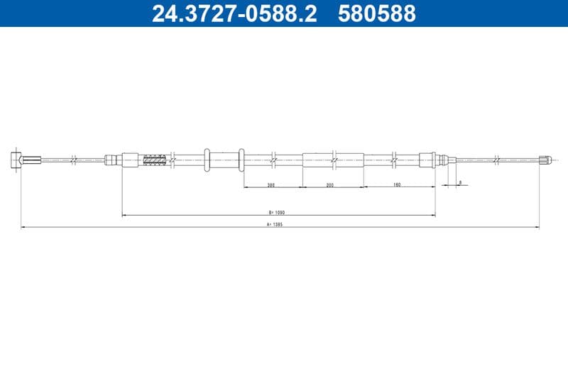 Cablu, frana de parcare ATE 24.3727-0588.2