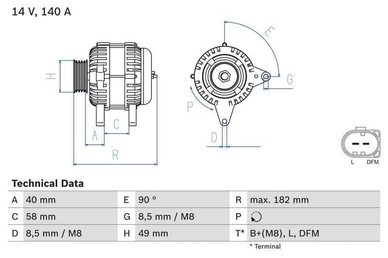 Generator / Alternator BOSCH 0 986 083 050
