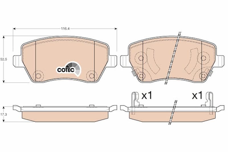 set placute frana,frana disc TRW COTEC GDB3546