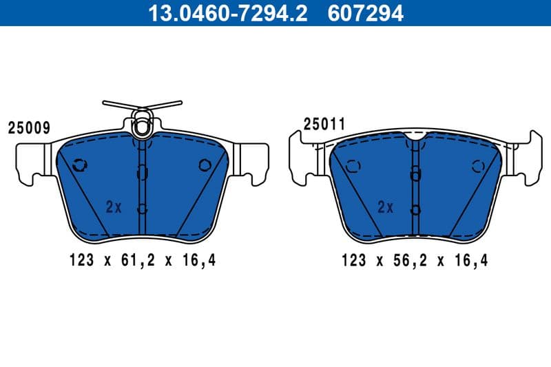 set placute frana,frana disc ATE 13.0460-7294.2
