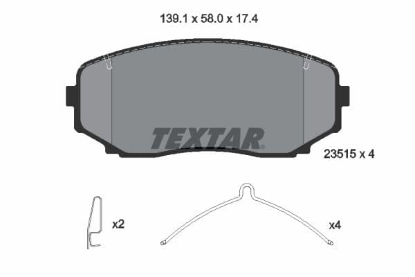 set placute frana,frana disc TEXTAR 2351503