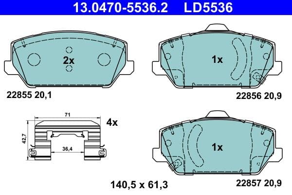 set placute frana,frana disc ATE Ceramic 13.0470-5536.2