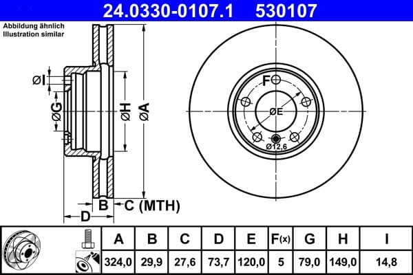 Disc frana ATE PowerDisc 24.0330-0107.1